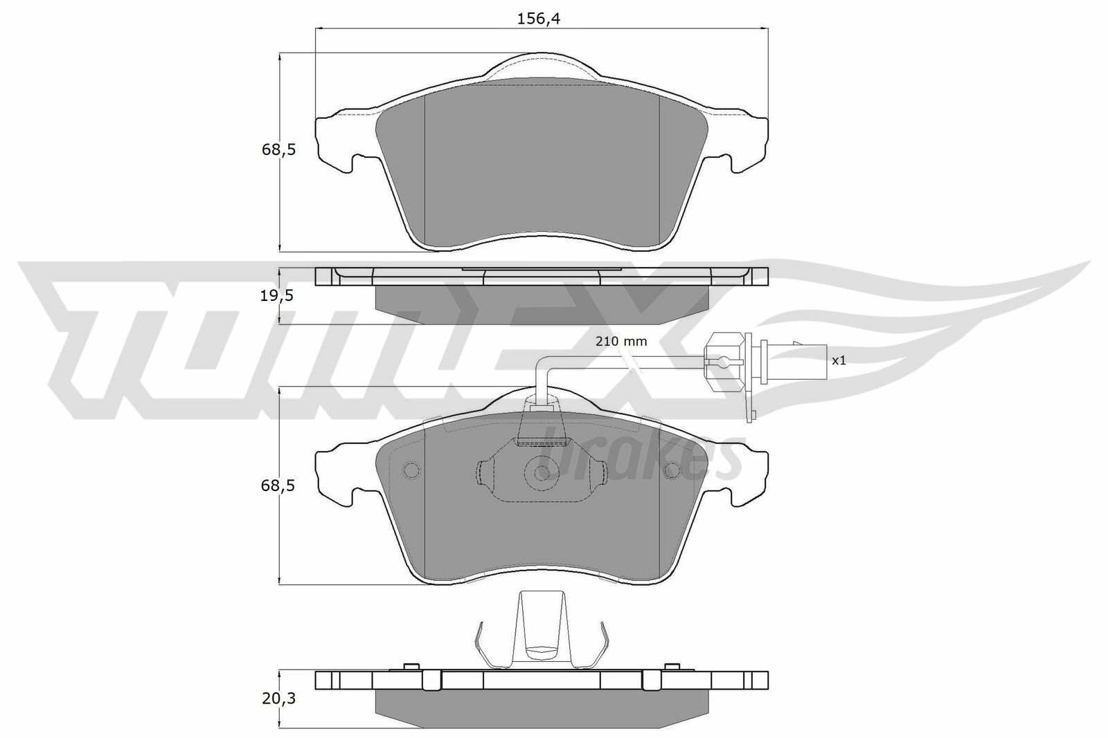 Sada brzdových platničiek kotúčovej brzdy TOMEX Brakes